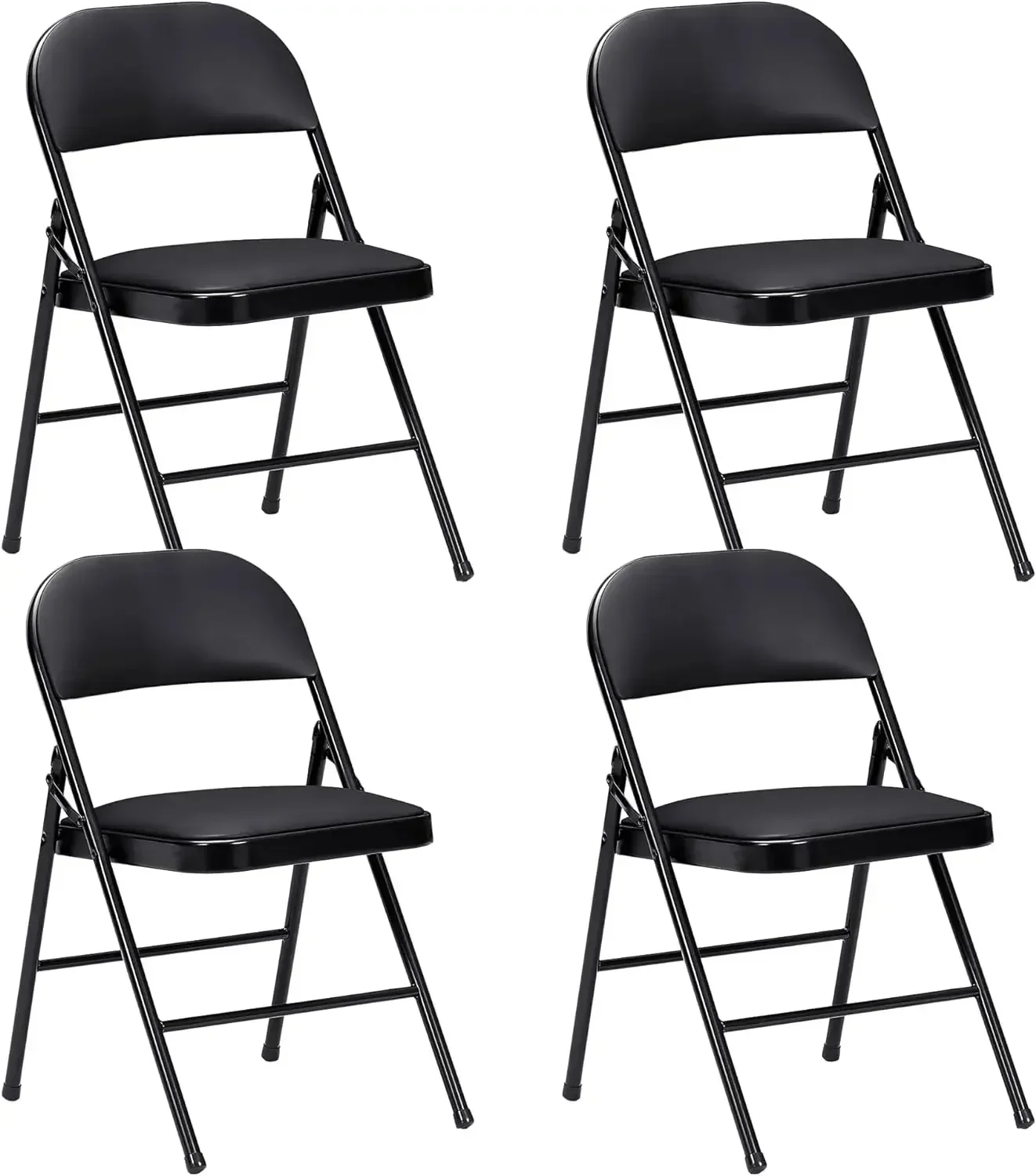 

Metal Steel Folding Chair with PU Padded Seats Black