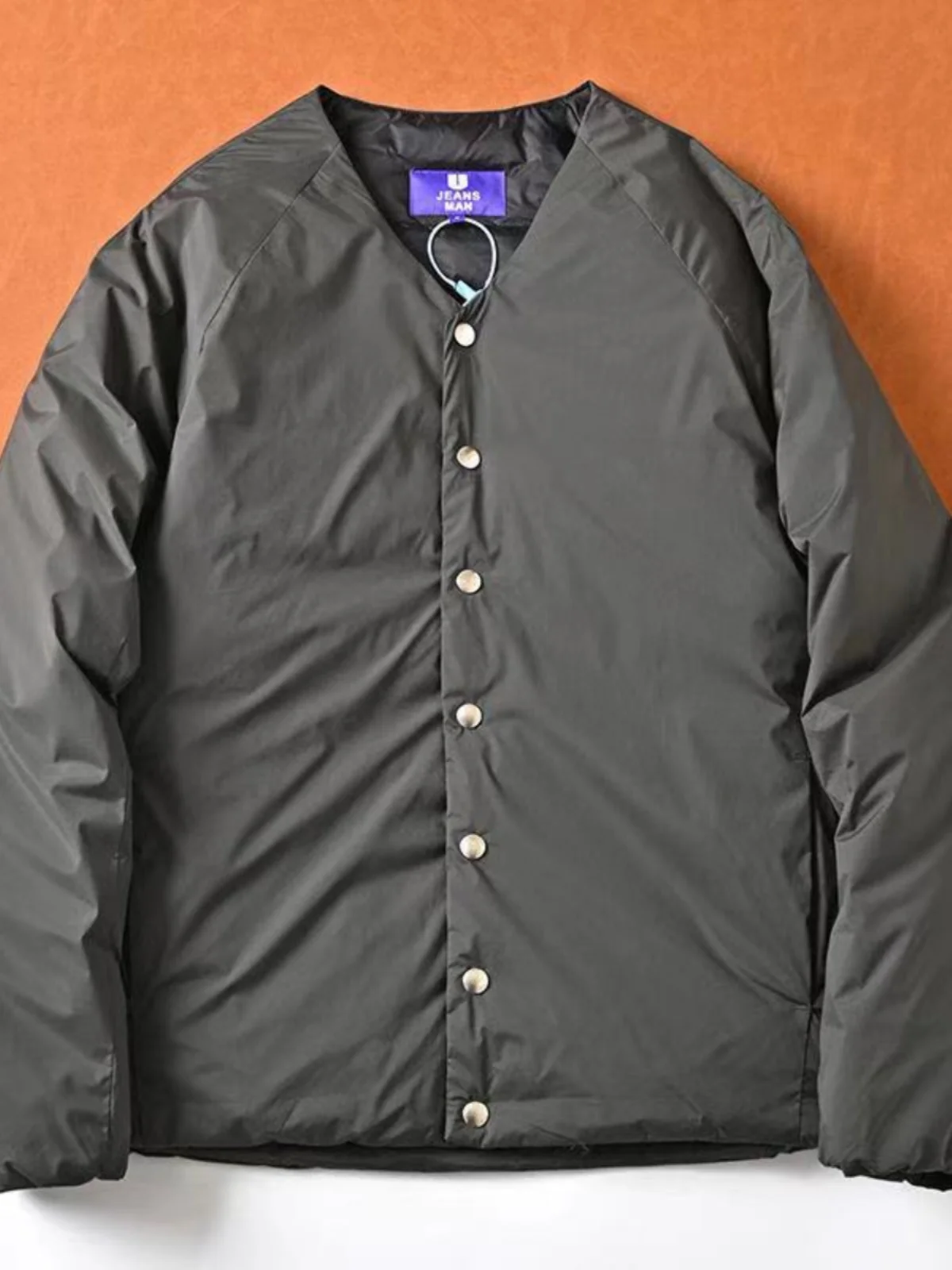 

2024 Winter New Men's Pure Color Collarl Cotton Jaet Trendy Faion Simple Versatile Comfortable Korean Sle ular