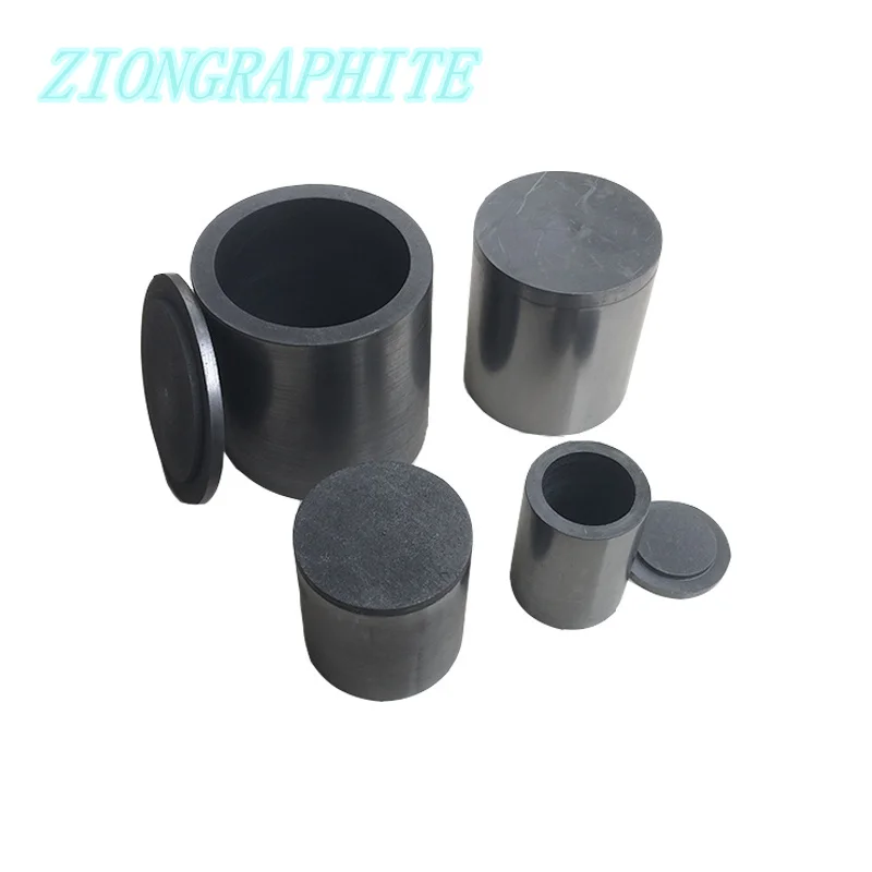 1 set Graphite Melting Crucible with lid Cylindrical For Melting Gold Silver Copper Brass Tool