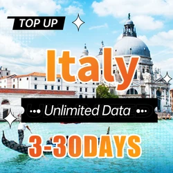 Tarjeta SIM de datos 4G prepago de Italia, alta velocidad, Internet ilimitado, Milán, Roma, Naples, compatible con eSIM