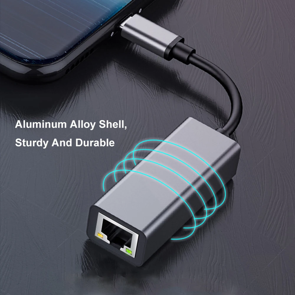 Adaptateur Ethernet 2 en 1 2500Mbps USB 3.0 type-c vers RJ45, adaptateur de carte réseau filaire 2.5G, adaptateur Ethernet haute vitesse pour ordinateur portable