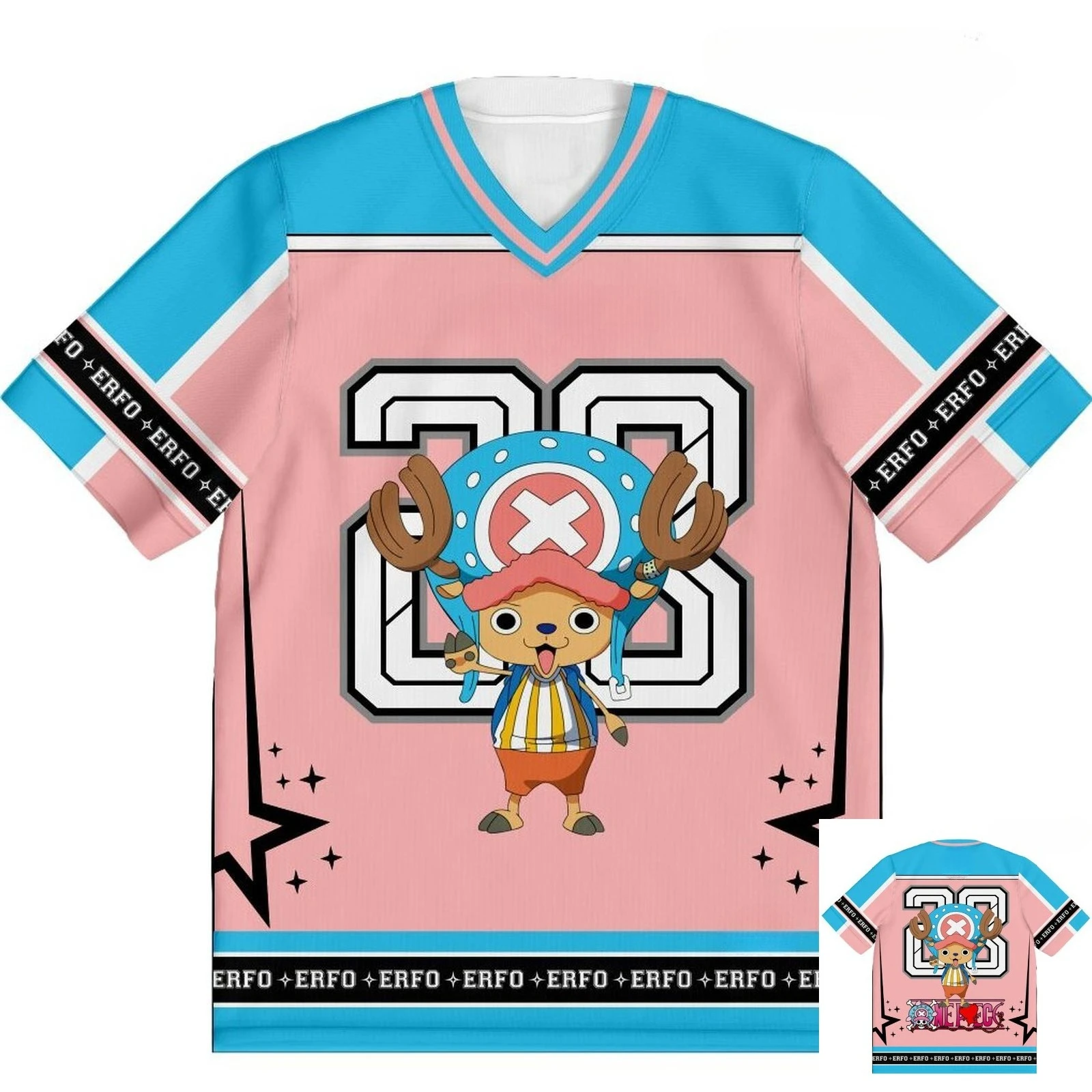 28 Jersey One Piece Tony Tony Chopper Anime Style Kpop Baseball Hockey T-shirt Fashion Streetwear Anime Daily Unisex Tops Tees