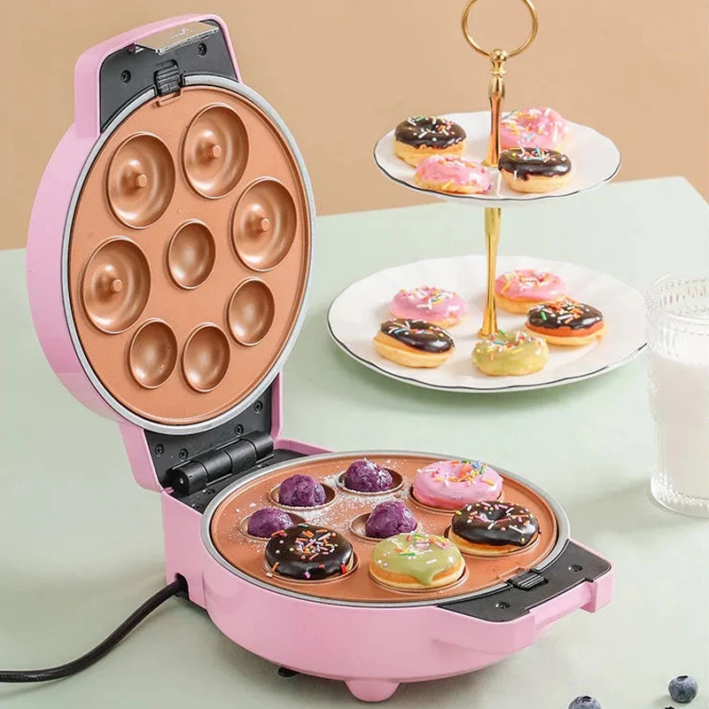 DMWD Multifunction Breakfast Waffle Maker Electric Doughnut Ice Cream Cone Grill Cake Oven Pan Eggette Machine 9 Plates Optional