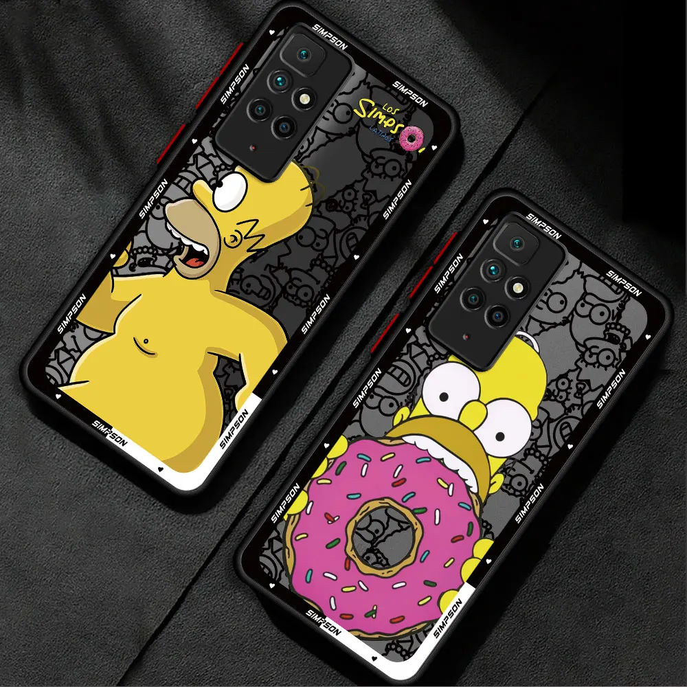 Disney Homer Simpson Family Phone Case for Xiaomi Redmi 9T 12C 10C 10A 9A 9C 10 12 5G A2 9 K40 Pro A1 Plus Matte Cover