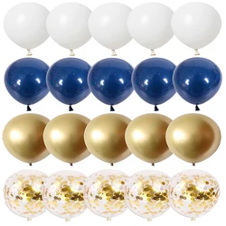 20pcs 12inch Navy Blue Balloon Set Gold Confetti Balloons Wedding Kids Birthday Party Graduation Baby Shower Decoration Globos