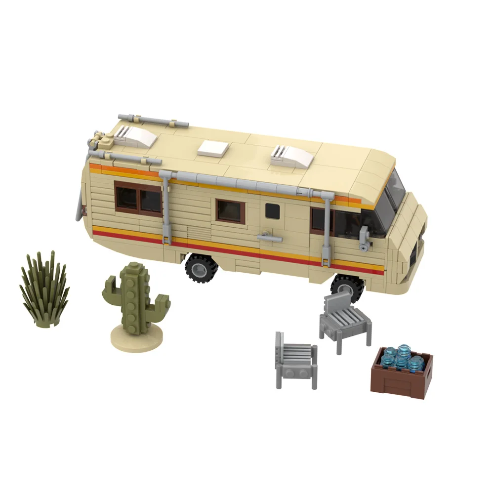 MOC Breaking Bad RV Model Building Blocks Laboratory Cooking RV Travel Camping RV DIY Creative Architecture Brick Toy Gift