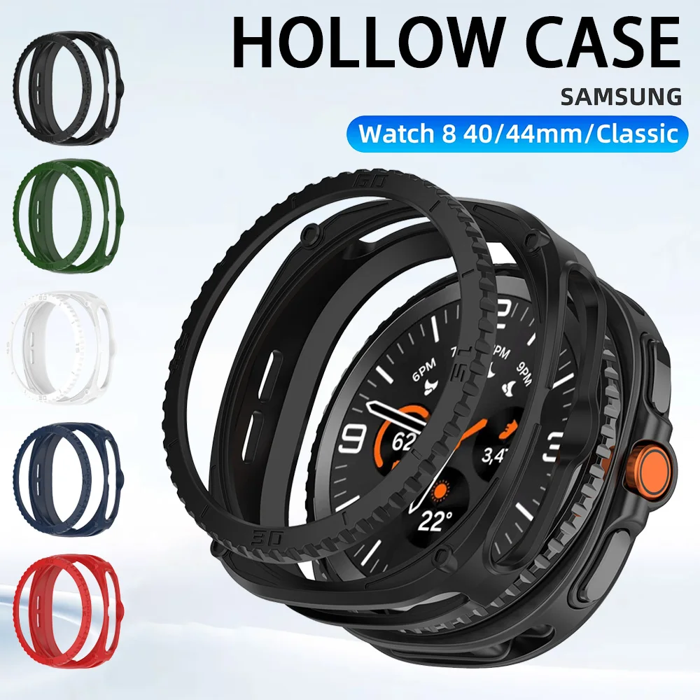 Armored Watch Case+Rotating Bezel For Samsung Galaxy Watch 8 40mm 44mm Smartwatch CASE For Galaxy 8 Classic 46mm Cover Shell