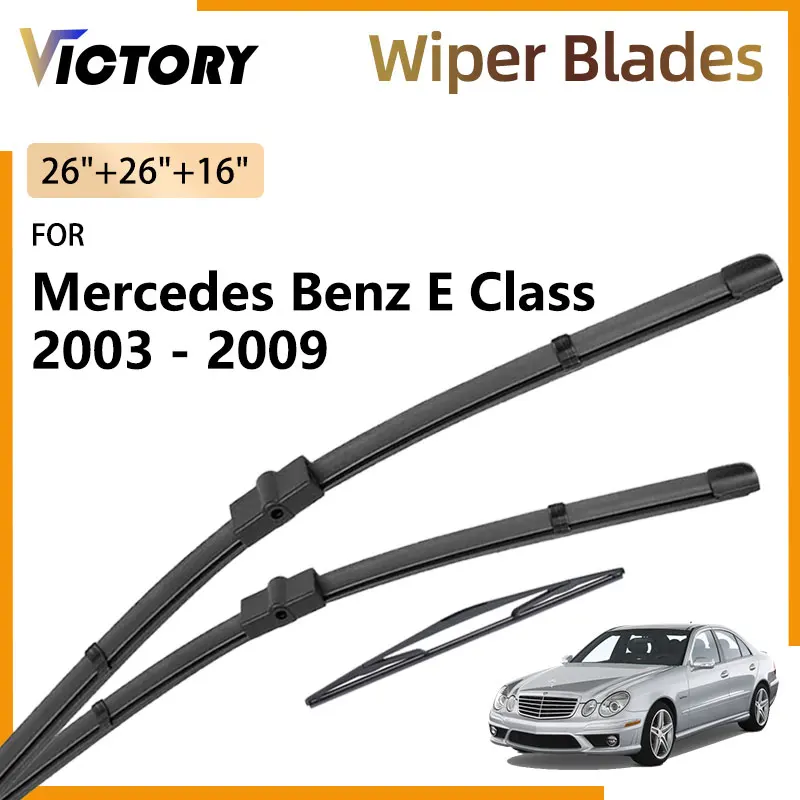 

Front Rear Wiper Blades For Mercedes Benz E Class W211 2003 - 2009 2008 2007 2006 2005 2004 Windshield Windscreen Window Brushes