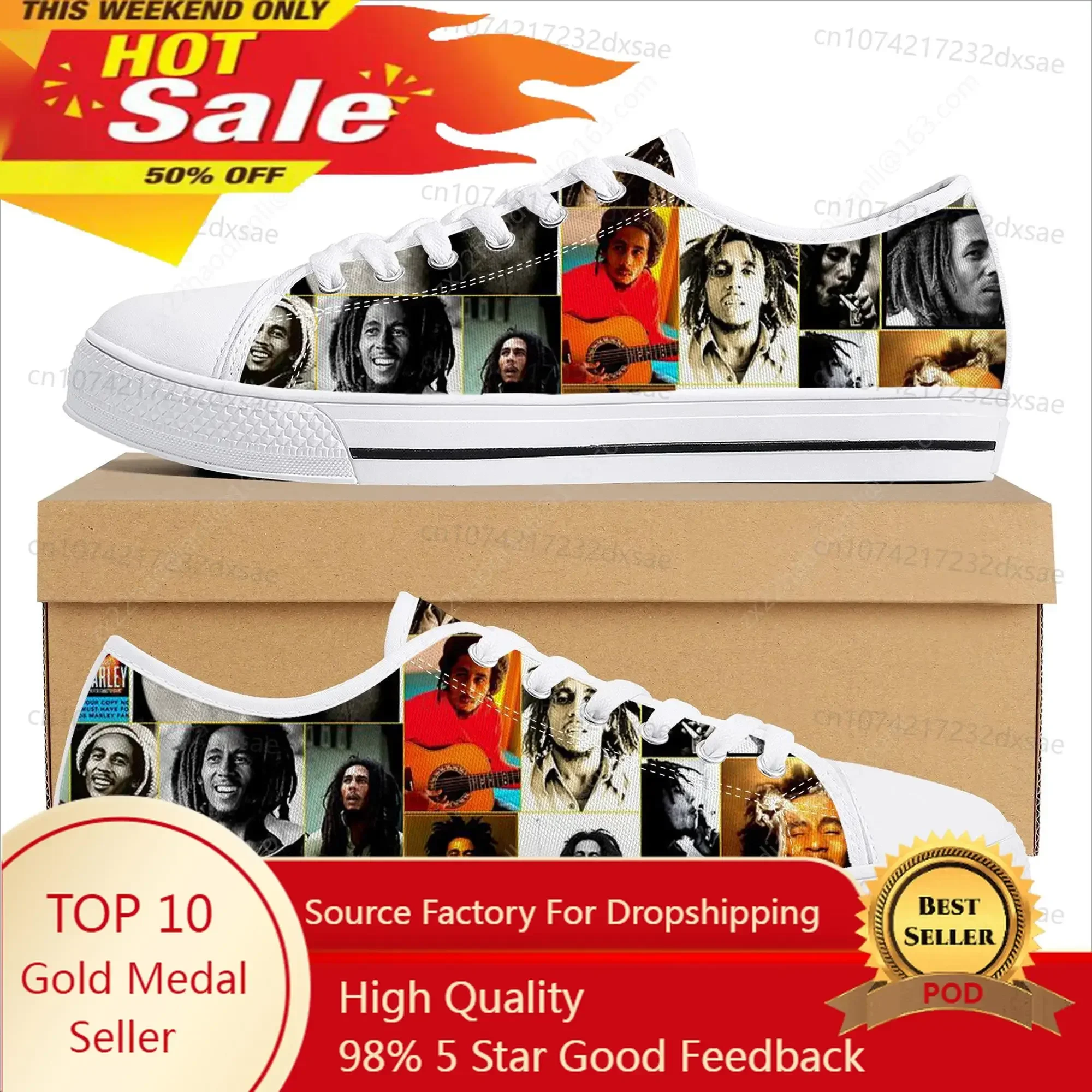 Legend Bob Marley Reggae Rasta Low Top High Quality Sneakers Mens Women Teenager Canvas Sneaker Casual Couple Shoes Custom Shoes