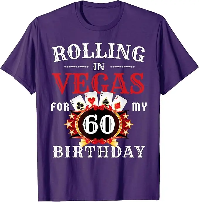 Rolling in Vegas für meine 60. Geburtstagsfeier in Las Vegas T-Shirt Y2k Lustiges Geburtstagsparty-Casino in Las Vegas für Männer Spruch-T-Shirt – Detail 11
