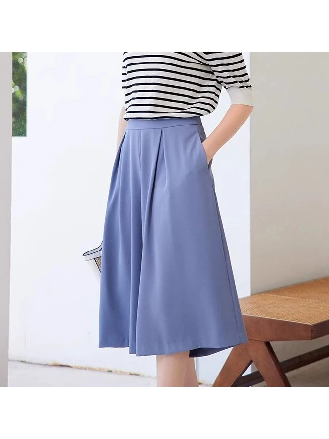 

Женские повседневные брюки из полиэстера с 3D-плиссировкой, широкими штанинами, длиной 7/8, с защитой от излучения, против морщин