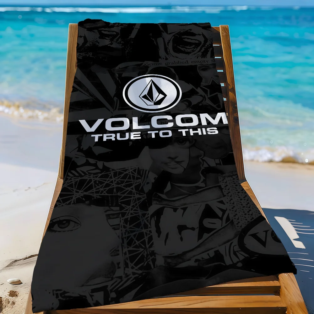 Toalla de Playa Marca V-Volcom, Ligera, Suave para la Piel, Ideal para Piscina, Playa, Camping, Crucero, Verano