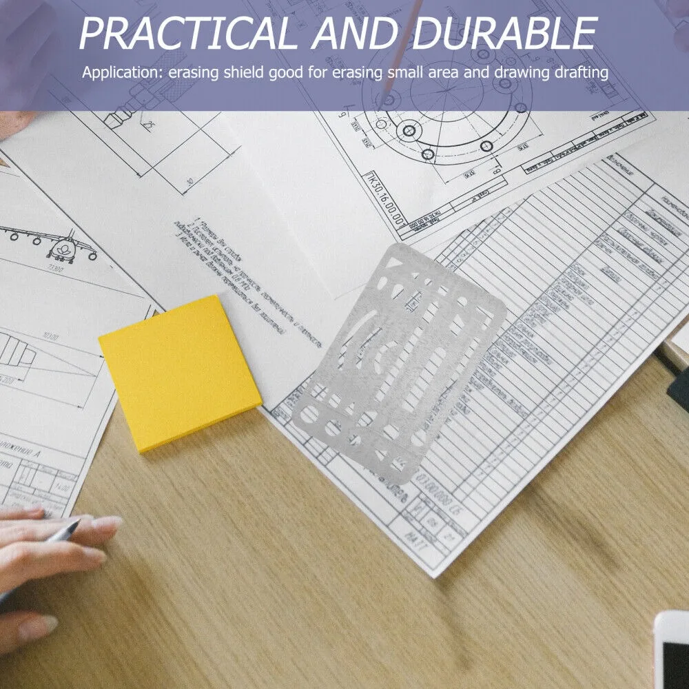 1PC Erasing Shield Drawing Drafting Steel Template Stainless Metal Tool Craft Stencils Eraser Templates Circle Tools Geometric