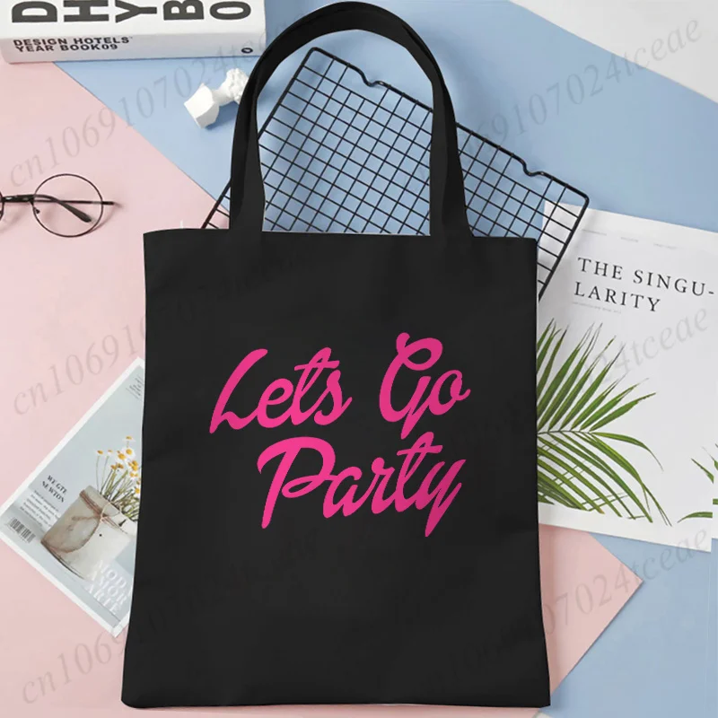 Come on Bride Let's Go Bach Party Canvas Tote Bag Team Bridesmaid Wedding Shoulder Shopping Bags Bachelorette Hen Party Handbag