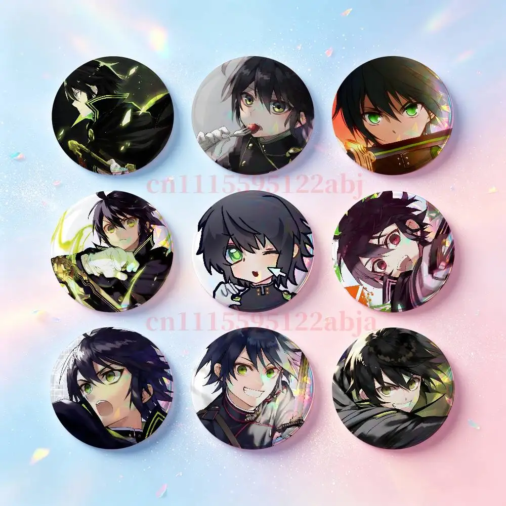 Y-Yuichiro Hyakuya Seraph of the End HD Print Badges Pretty Round Display Brooches IP merchandise 32mm 58mm 75mm 44mm 25mm