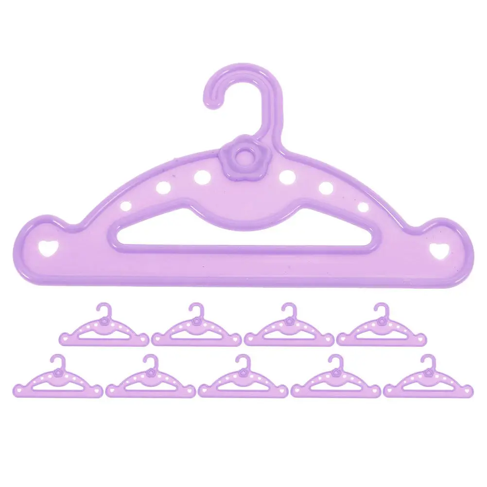 

10Pcs Plastic Mini Hanger Strong Hold for Tiny Outfits Smooth Edge Fashion Rack for 18 Inch Figure Wardrobes Clothes Hanger