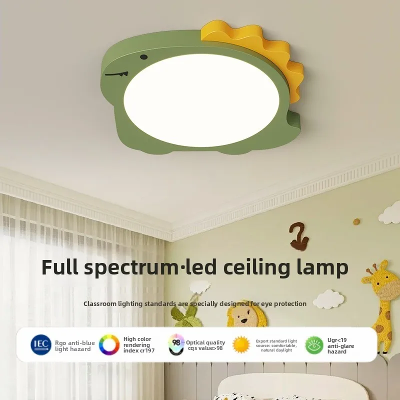 Full spectrum eye protection bedroom light ins cream wind ceiling light, creative rabbit cartoon room light