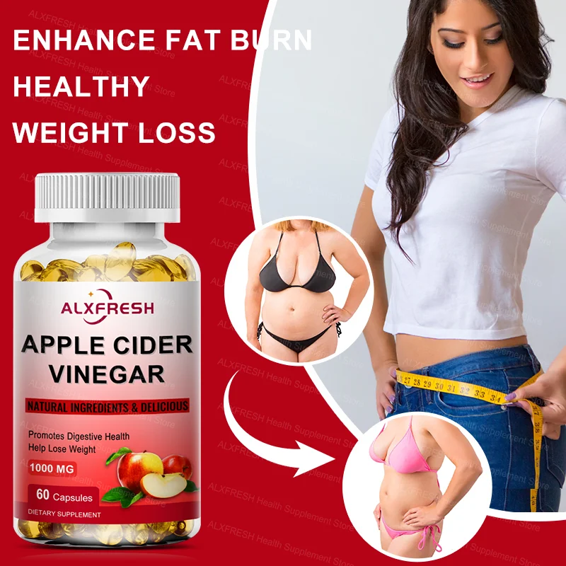 Apple Cider Vinegar Capsules Weight Management Detox Curb Appetite Relieve Bloating & Constipation Healthy Diet