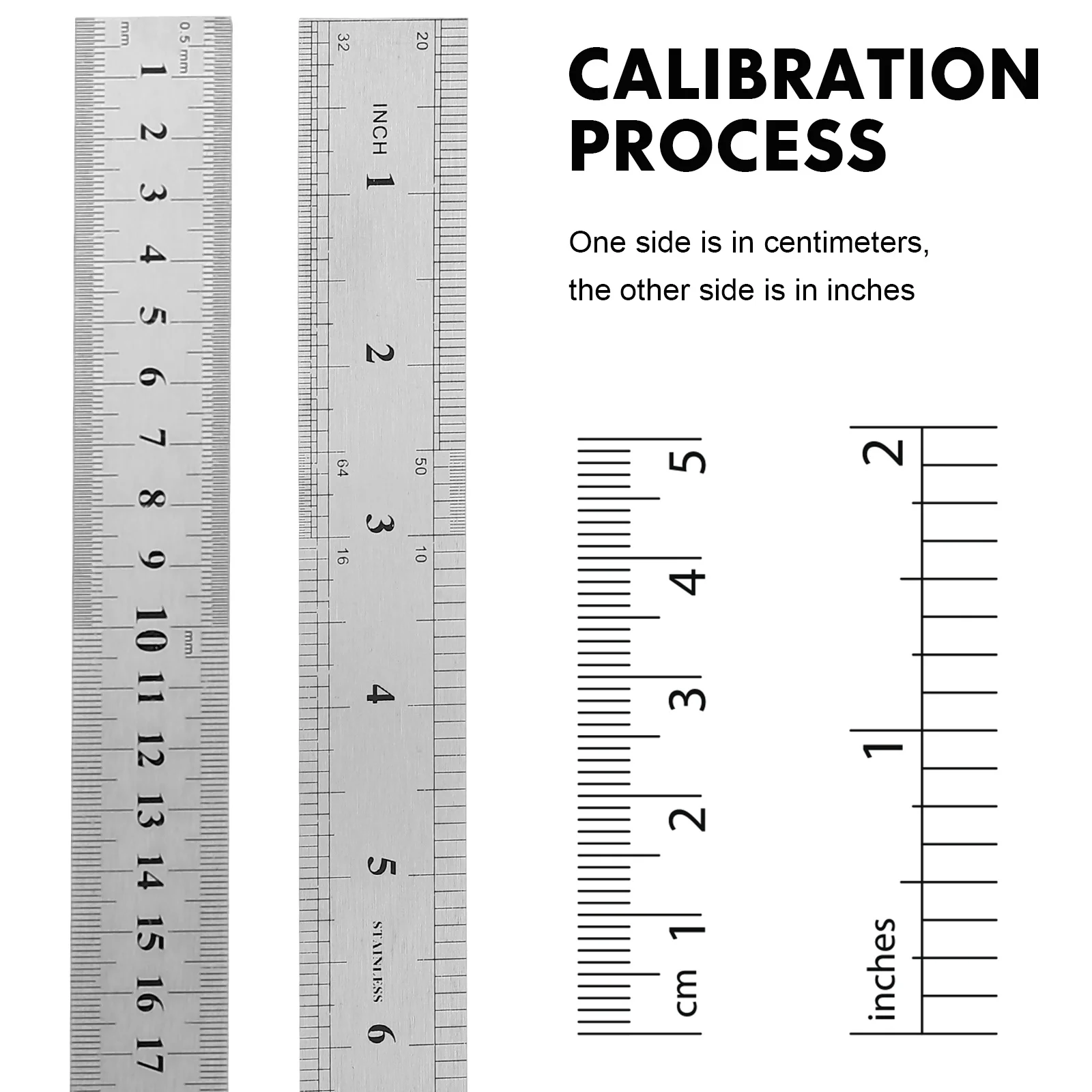 

Stainless Steel Ruler Set Double-Sided Scale Metric Measuring Tool For Engineering Drawing Cutting Office School Instrument