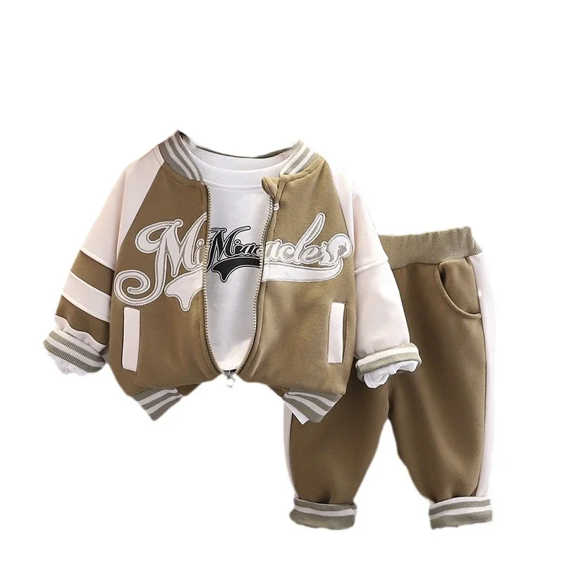 

New Autumn Baby Clothes Children Boys Jacket T-Shirt Pants 3Pcs/Set Toddler Girls Clothing Infant Sports Costume Kids Sportswear