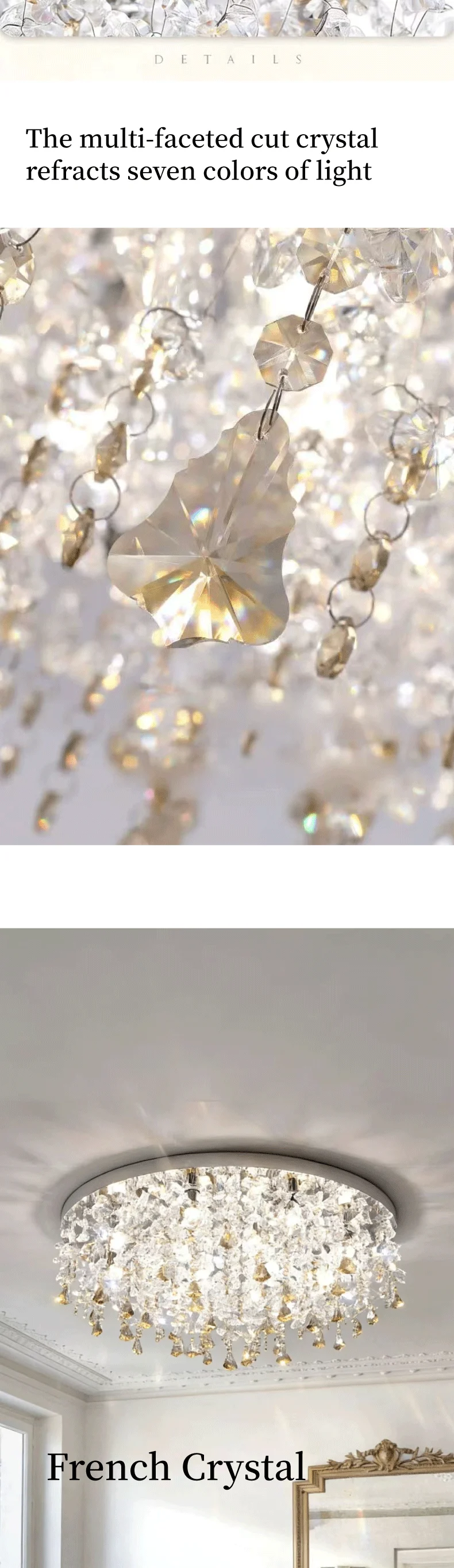 Steel Ceiling Lights LED Crystal Lamp Living Room Luminaires