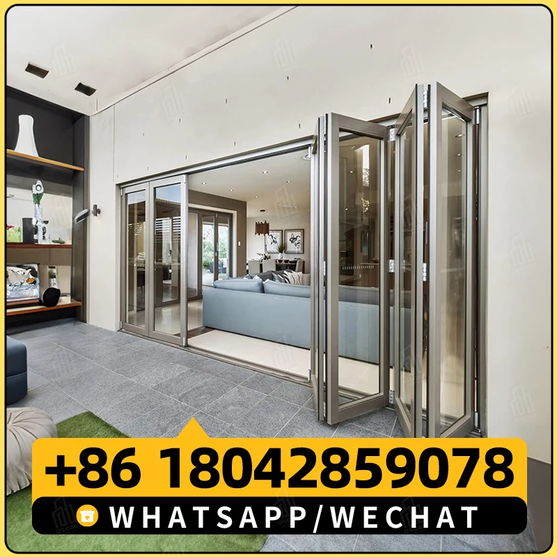 Verified Pro High Quality American Style Aluminum Heavy Duty Exterior Patio Door Bi Fold Folding Doors