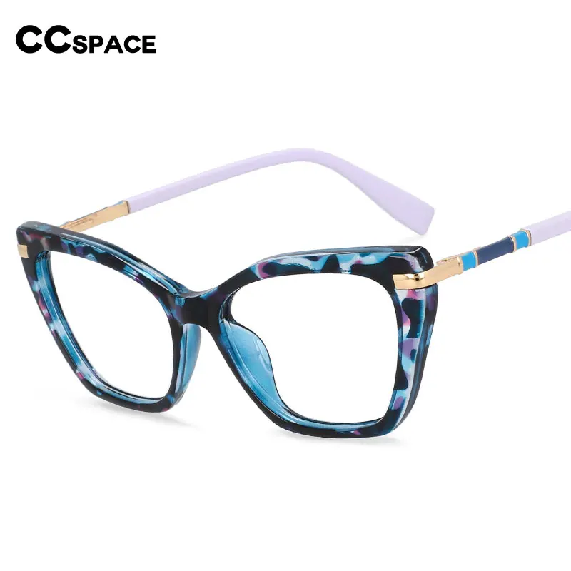 54496 Retro kocie oko blokujące niebieskie światło oprawki do okularów optycznych Leopard kobiety TR90 modne okulary komputerowe