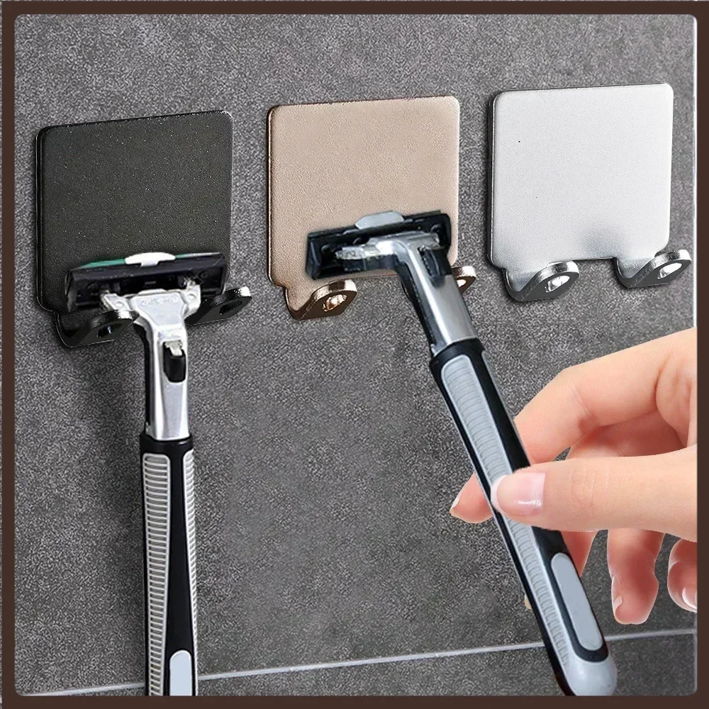 

Bathroom Stainless Steel Razor Holder Storage Hook Wall Men Shaving Shaver Shelf Punch Free Razor Rack Accessories Organization