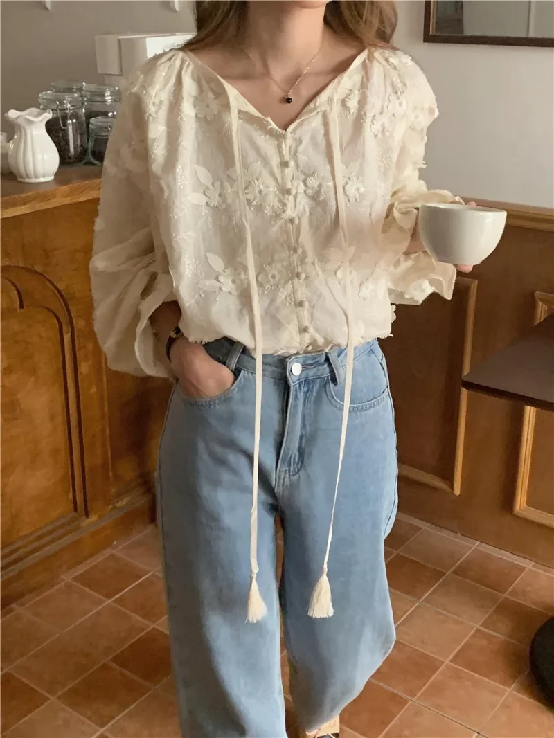 Summer Women Blouse Spring Shirt Female Woman Blouse Maxi Blusas Chiffon Casual Elegant Vintage Long Sleeve Oversize Loose White