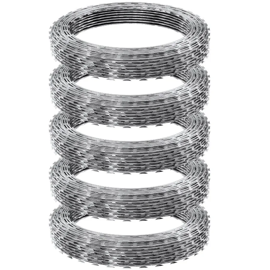 

Razor Wires 246 ft Razor Barbed Wire 5 Rolls Razor Wire Fencing Razor Fence Razor Ribbon Barbed Wire Galvanized Razor Wire Fen