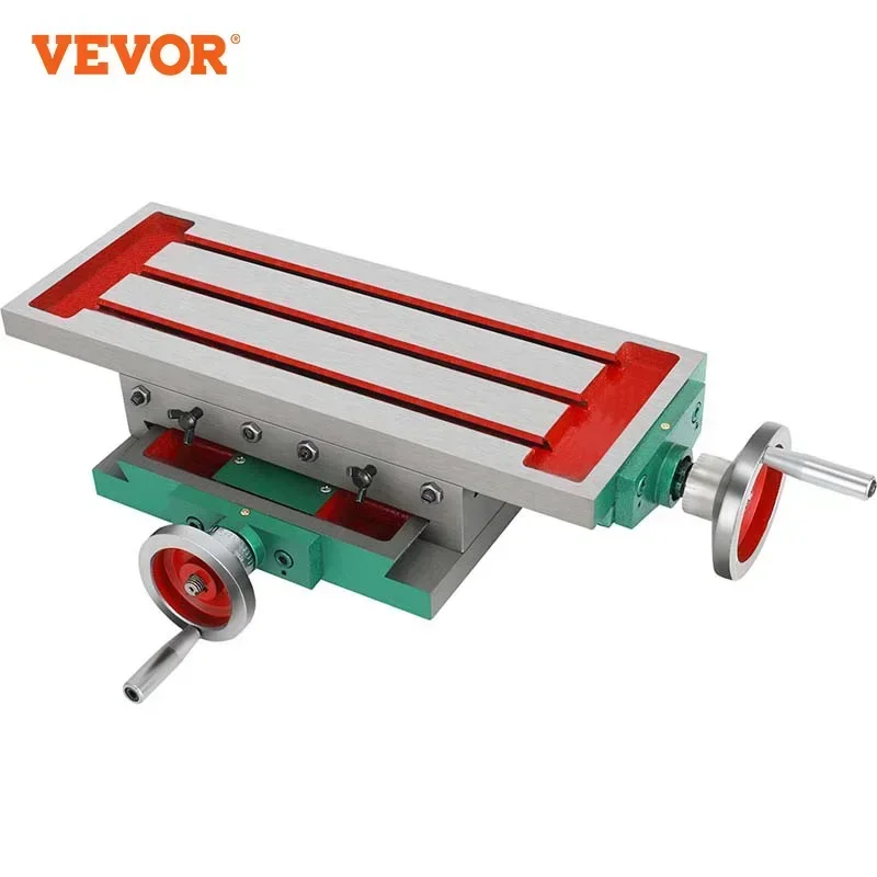 

VEVOR Milling Table 17.7×6.7Inch Compound Slide Multifunction Worktable Cross Milling Machine Compound 2 Axis 4 Ways Drill