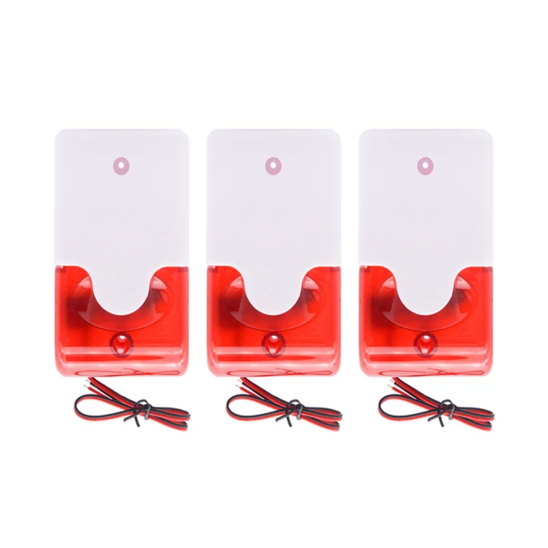 3PCS 1PCS 110dB Geluid Prompt Alert Indoor 12V Bedrade Sirene met Rood Licht Flash voor Huis Smart leven Beveiliging Bescherming