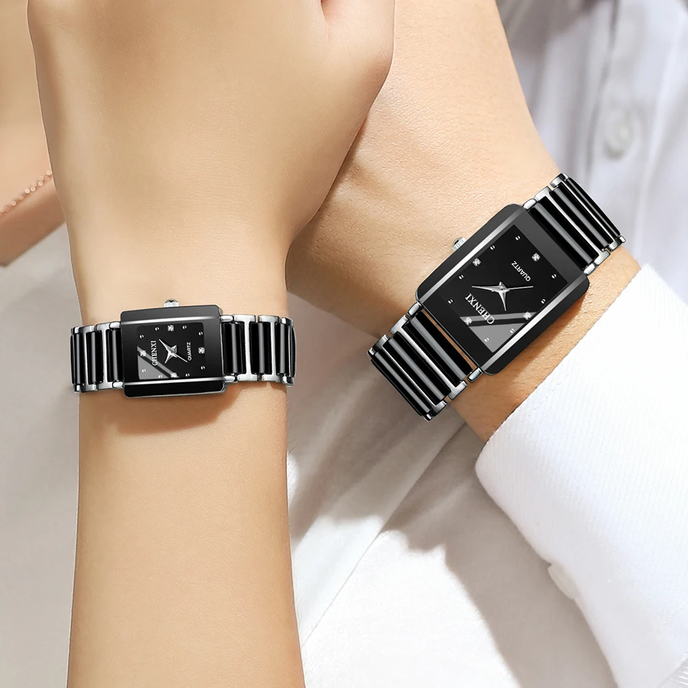 Nouveau CHENXI De Luxe De Mode Unique En Céramique Montre-Bracelet Hommes Et Femmes Horloge À Quartz ensembles de montres pour elle et lui Couple Articles Pour Les Amoureux