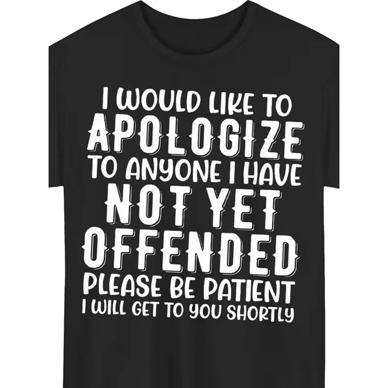 Plus Size Funny I Would Like To I Have Offended Print Plus Size Womens T Shirt Oversized Crew Neck Top Suitable For Casual Casua
