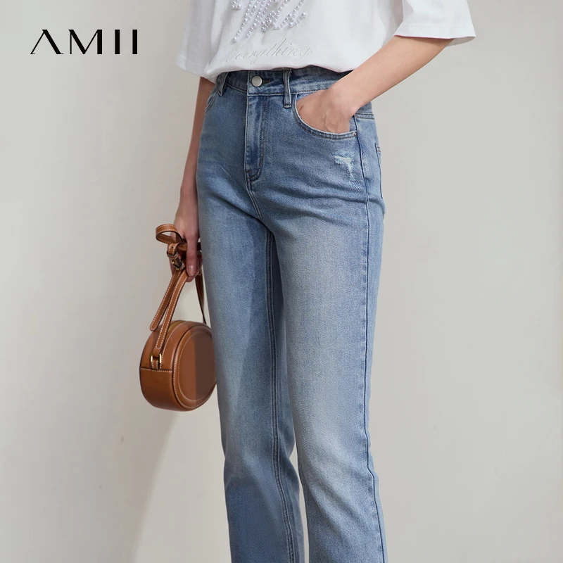 Amii Minimalist New Summer Denim Long Pants Women Trousers Lady Elegant Pencil Casual Slim Fit Pants Cotton Jeans 12552004 - Image 5