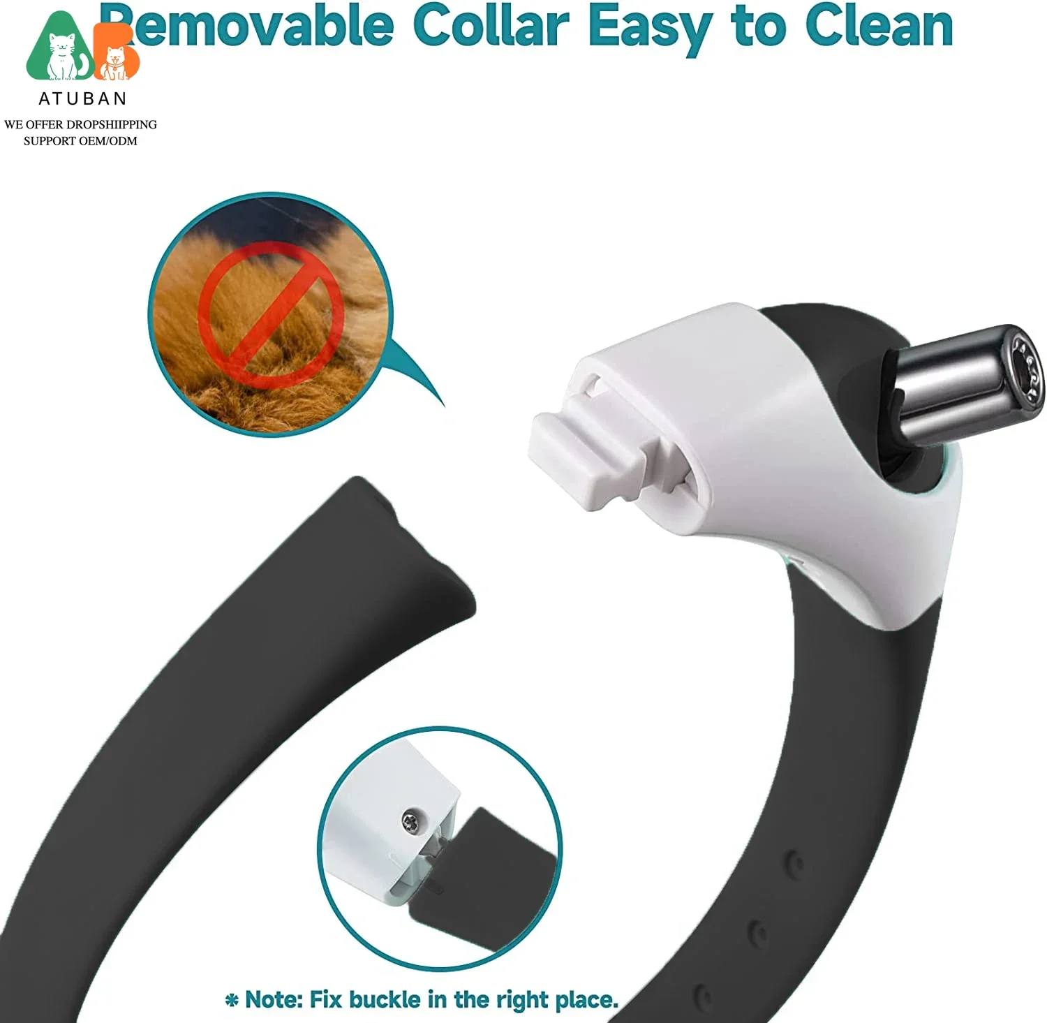 ATUBAN Electric Smart Amusing Collar for Kitten, Wearable Automatic Cat Toys,USB Rechargeable Cat Laser Collar Interactive Toy