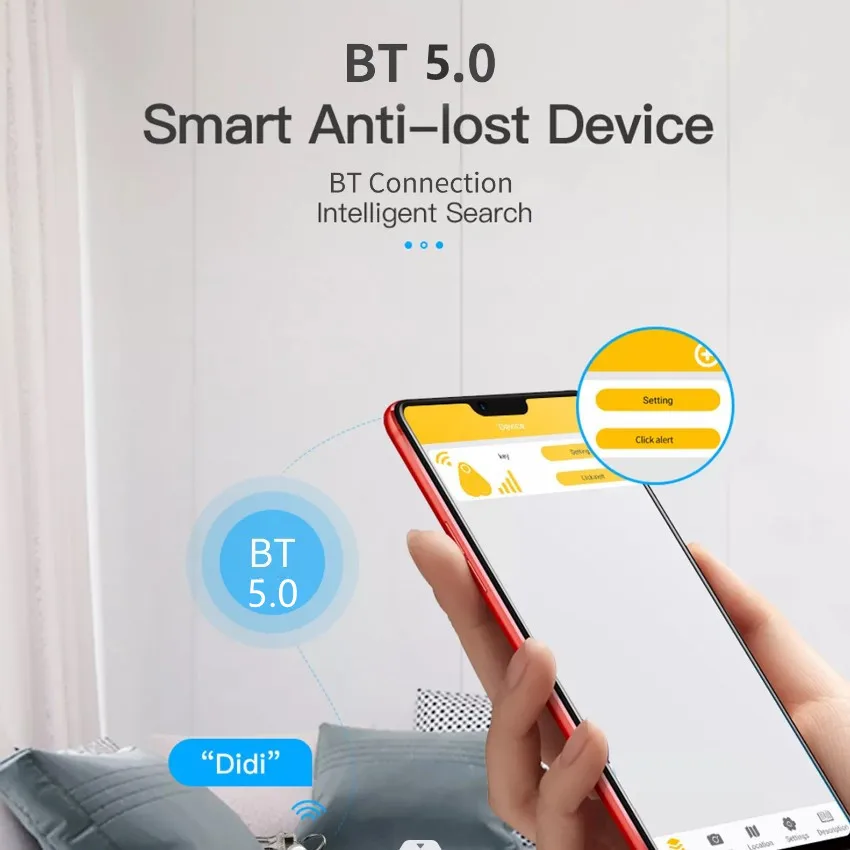 Smart Bluetooth GPS Tracker Work with Apple Find My APP ITag Anti Lost Reminder Device MFI Rated Locator Car Key Pet Kids Finder