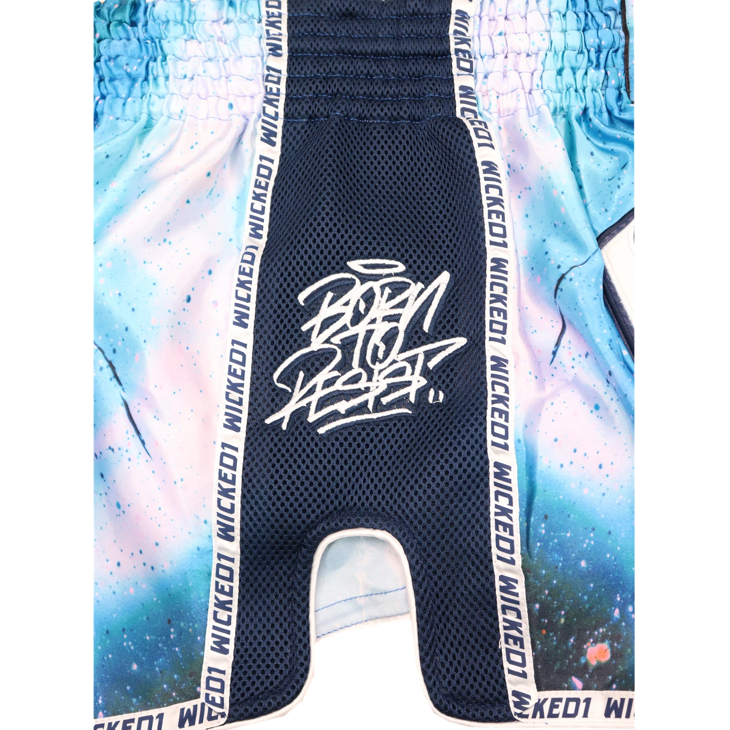 W07 event Sky blue Muay Thai boxing pants fighting shorts fitness Sanda training boxing suit Sanda