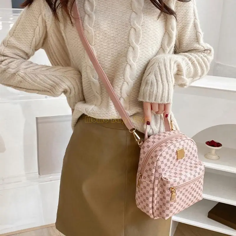 X90D Trendy Pu Leder Rucksack Schultasche Rucksack Daypack für den täglichen Gebrauch