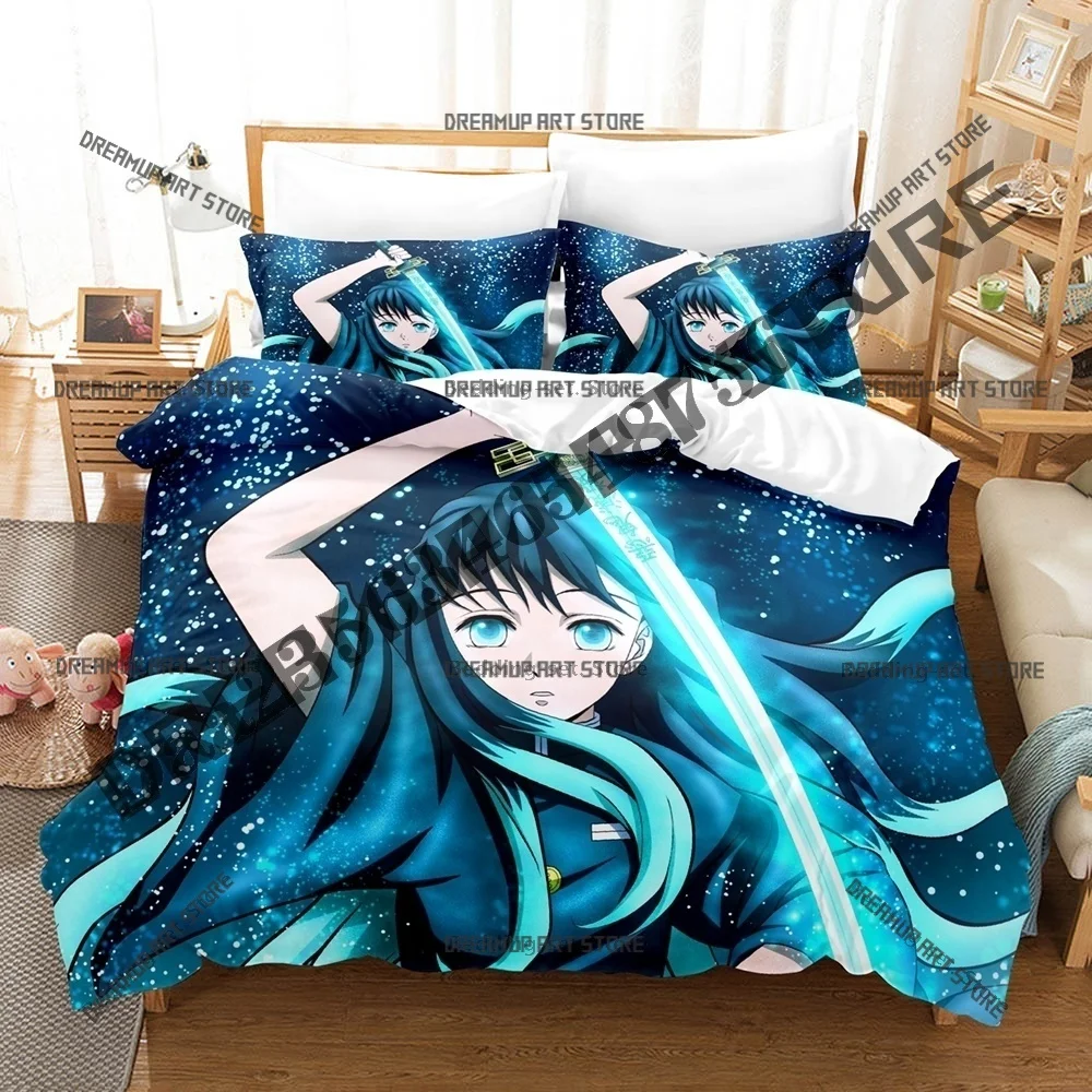 3D принт Demon Slayer Muichiro Tokito комплект постельного белья Twin Queen King полноразмерный пододеяльник наволочка кровать для мальчиков и девочек для взрослых