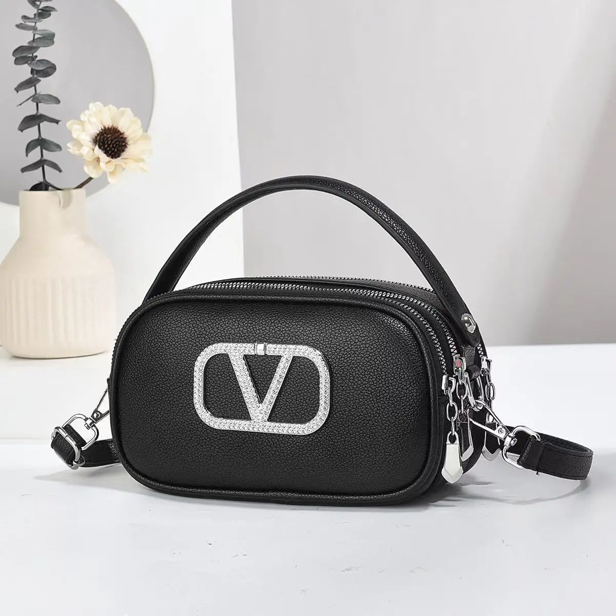 

2025 Multi-Layer Rhinestone Shoulder Bag, Crossbody Evening Purse for Women, Sparkle Tote with Adjustable Strap