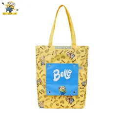 Minions Cartoon Cute Foldable Shopping Bag Creative Kawaii Shoulder Lightweight Portable Large Capacity Storage Bag Wholesale