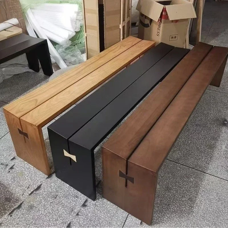 

Nordic solid wood benches, dining chairs, minimalist restaurant log benches