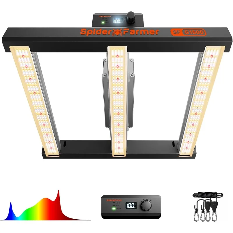 G1500 Cost-Effective LED Grow Lights 150W 2x2ft Coverage Full Spectrum Digital Screen Dimmable Bar Style Growing Lamp for