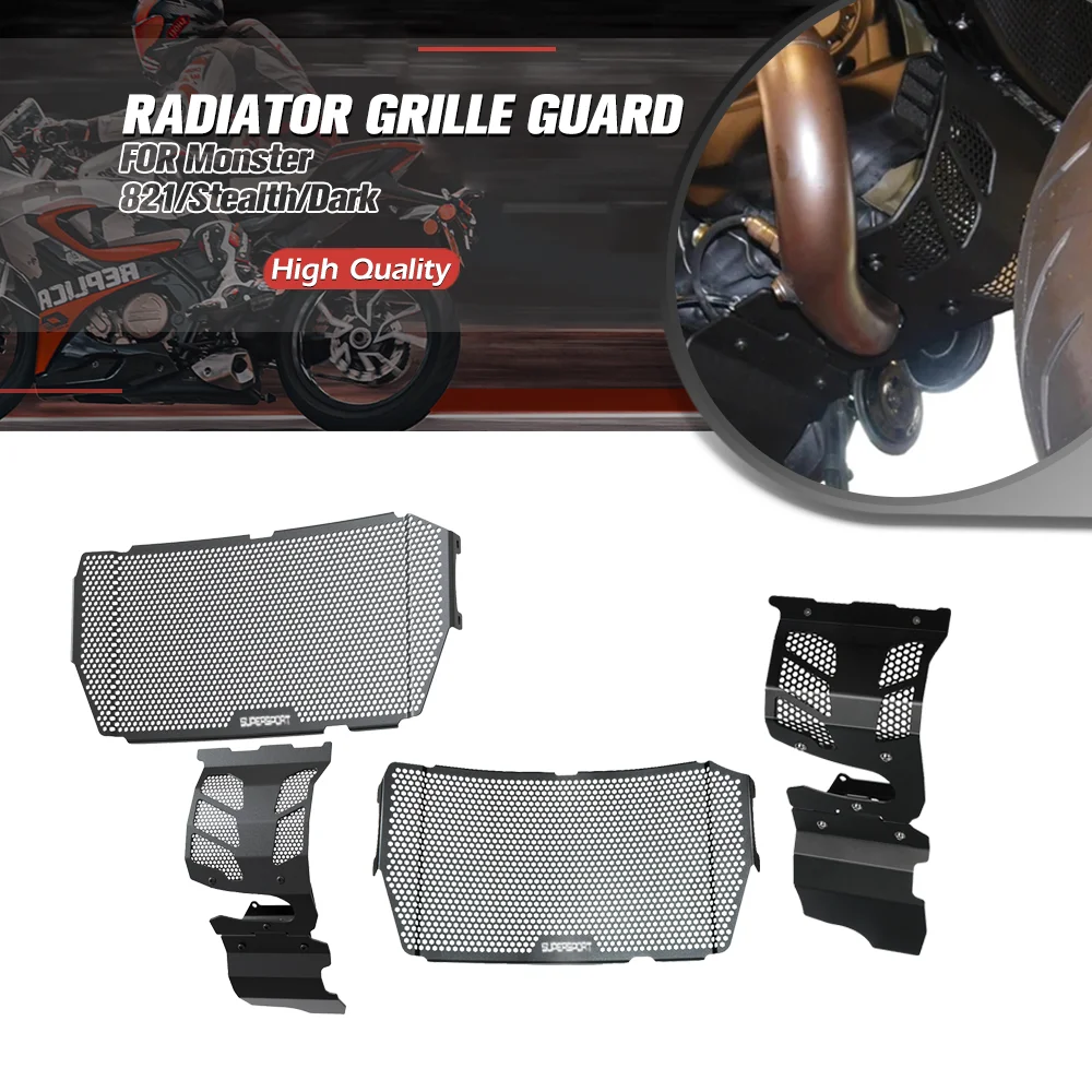 

FOR Ducati Monster 821/Stealth/Dark/Stripe 2013-2020 Moto Radiator Grille Guard Cover Engine Guard Housing Protection Monster821