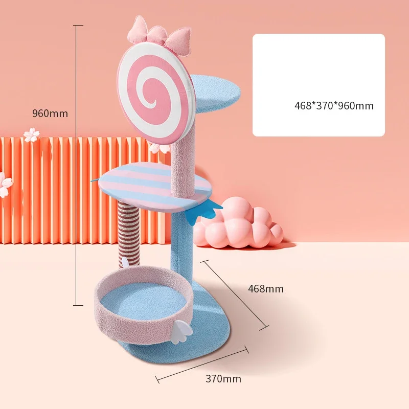 Manufacturer Wholesale pink Blue Cute Sisal Cat Scratcher Tree Lollipop Design - view 5