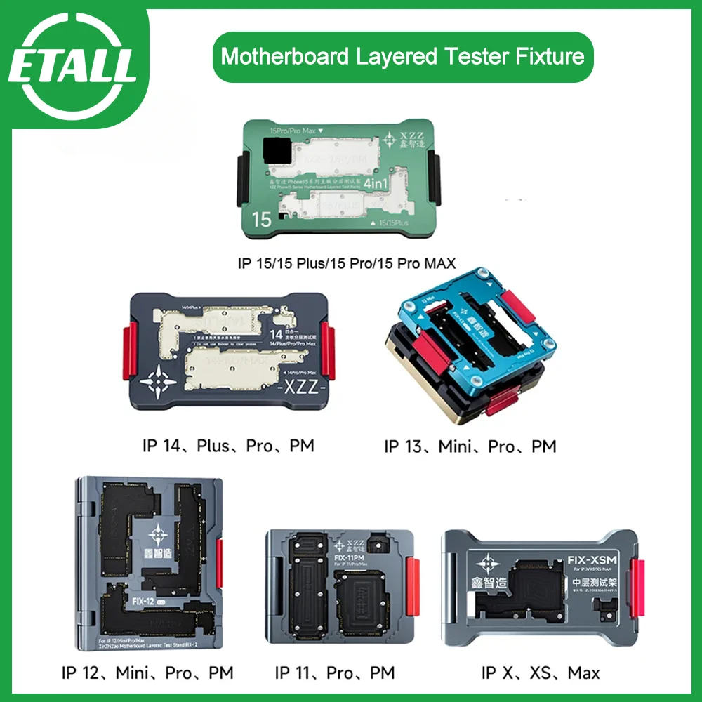 iScoket For iPhone X-11 Pro Max 13 mini 14 Plus/15 Mainboard Layering Tester Logic Board Mid-Frame Upper/Lower Detection Fixture