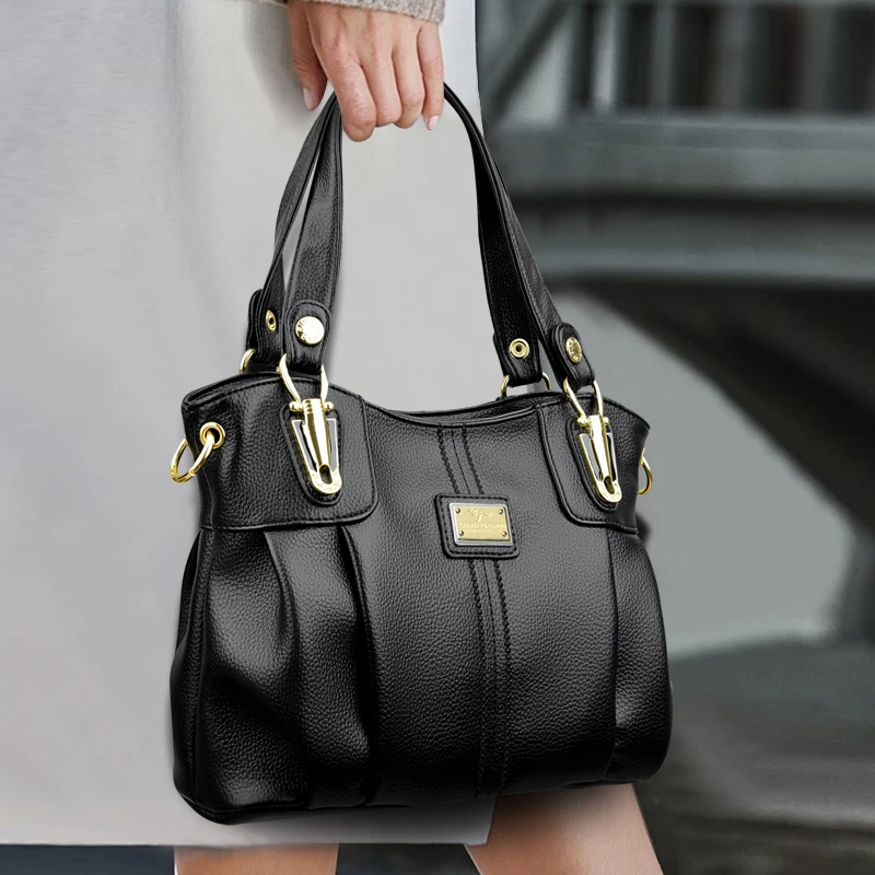 

3-слойная женская сумка-тоут большой вместимости, новые модные женские модные сумки на плечо 2024, женская сумка из мягкой кожи высокого качества