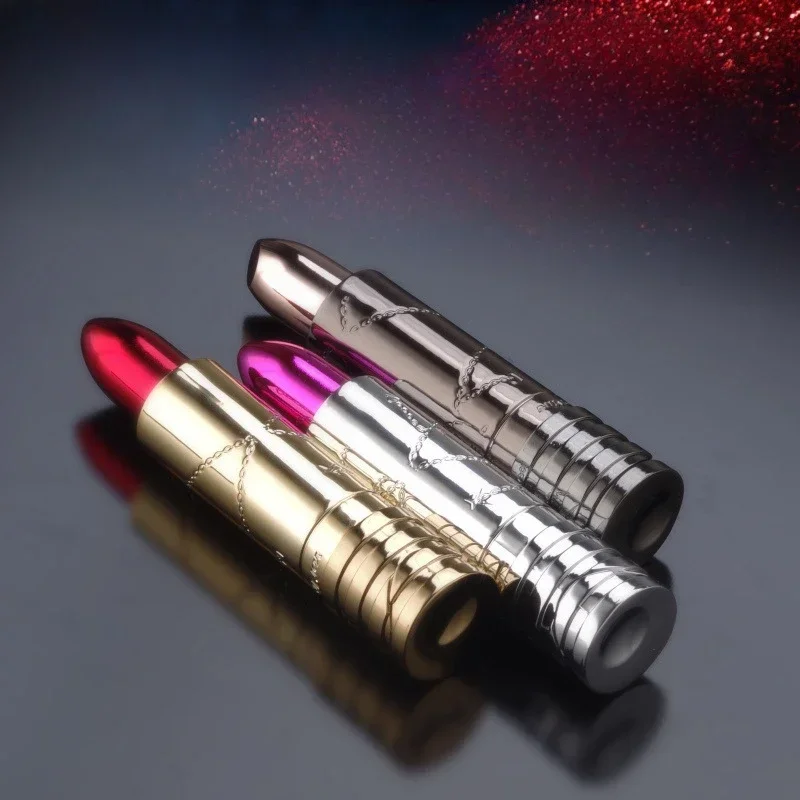 2024 New Mini Lipstick Inflatable Lighter Portable Butane Gas Open Flame Lighter Smoking Accessories Gift Tool