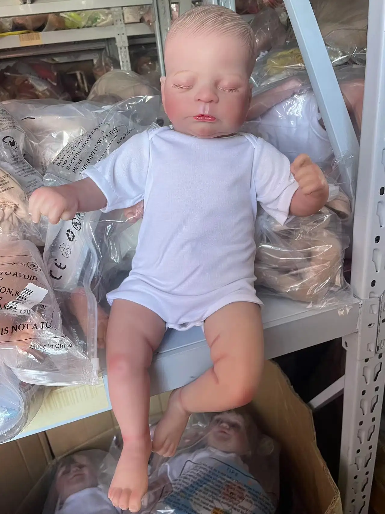 Wyprzedaż 50CM Timothy Reborn Doll Boy Sleeping Baby Ręcznie malowane włosy Wysokiej jakości lalka z widocznymi żyłami Kolekcjonerska lalka artystyczna